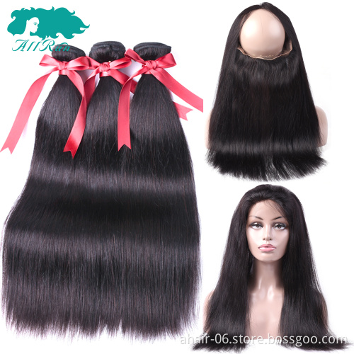 Cuticle aligned brazilian 10a grade hair with closure